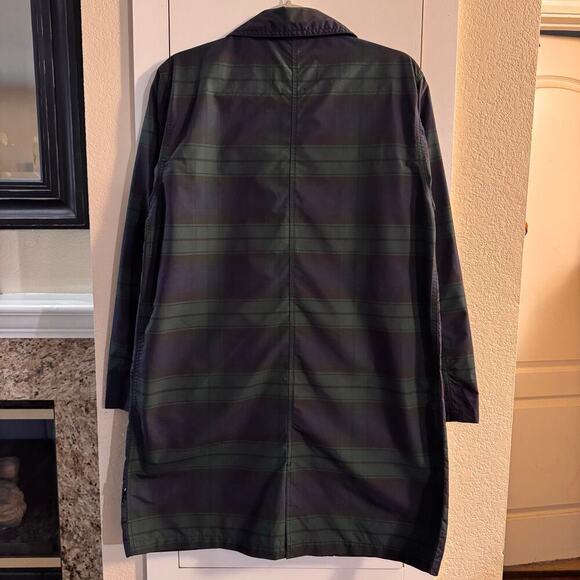 Stussy Tartan Plaid Nylon Mid Length Lightweight Rain Coat Jacket Size Small - Picture 2 of 8